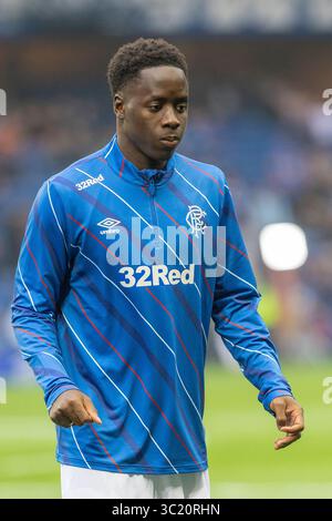 DJEIDI GASSAMA, professioneller Fußballspieler, spielt derzeit für den Rangers FC, eine Fußballmannschaft in der schottischen Premier Division. Stockfoto
