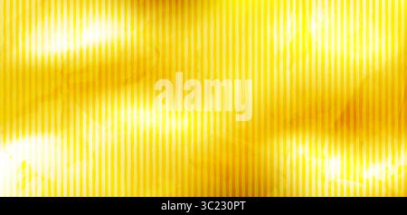 Verlaufender gelber Hintergrund mit fraktalem Glaseffekt, vertikalen Streifen und Grunge-Textur. Abstrakte Digitale Goldene Textur. Vektorabbildung Stock Vektor