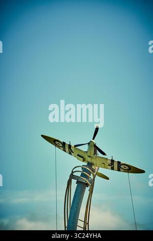 Modell des Spitfire-Kämpfers in Blackpool, Großbritannien Stockfoto