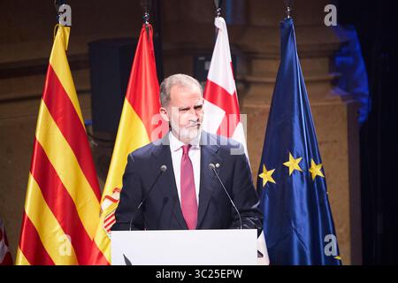 Barcelona, Katalonien, Spanien. Juli 2025. König Felipe VI. Von Spanien nimmt am 23. Juli 2025 an der Gala der Princess of Girona Awards 2025 im Gran Teatre del Liceu in Barcelona, Spanien Teil (Foto: © Jack Abuin/ZUMA Press Wire). Nicht für kommerzielle ZWECKE! Stockfoto