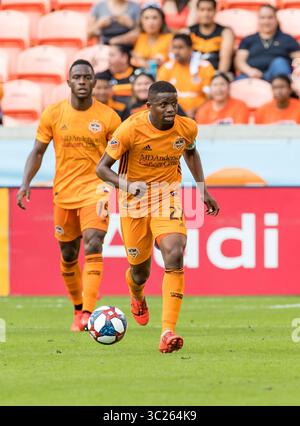Mai 2019 Oscar Boniek Garcia (27), Mittelfeldspieler Oscar Dynamo bei einem Spiel zwischen dem FC Dallas und Houston Dynamo im BBVA Compass Stadium in Houston, Texas. Das Finale Houston Dynamo schlägt den FC Dallas 2-1 Maria Lysaker / CSM(Credit Image: &Copy; Maria Lysaker/CSM via ZUMA Wire) Stockfoto