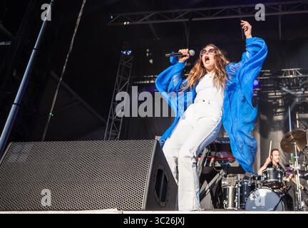 5. Mai 2019 – Atlanta, GA, USA – ATLANTA, GEORGIA – 05. MAI: Maggie Rogers tritt am 3. Tag des Shaky Knie Music Festivals im Atlanta Central Park am 4. Mai 2019 in Atlanta, Georgia auf. Foto: Ryan Fleisher/imageSPACE (Kreditbild: © Imagespace via ZUMA Wire) Stockfoto