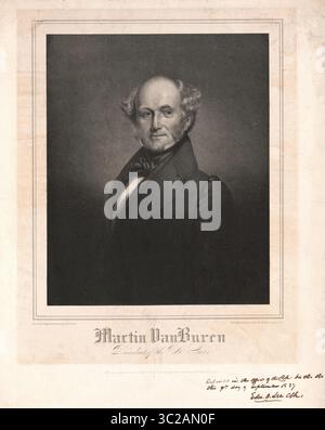 13. Juli 2015 – USA – Martin Van Buren, Präsident der Vereinigten Staaten, Lithograph von Philip Haas nach einem Originalgemälde von H. Inman, 1837 (Credit Image: © JT Vintage/Glasshouse Via ZUMA Wire) Stockfoto