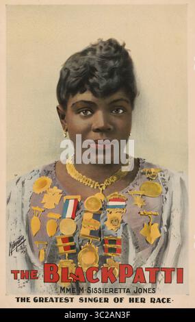 Juni 2016 - USA - The Black Patti, Mme. M. Sissieretta Jones, afroamerikanische Sopranistin, Kopf- und Schulterporträt, Theaterplakat, 1889 (Bild: © JT Vintage/Glasshouse Via ZUMA Wire) Stockfoto