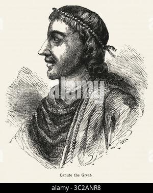 8. Januar 2019 - Vereinigtes Königreich - Canute the Great, Illustration aus John Cassell's Illustrated History of England, Vol. I von der frühesten Zeit bis zur Regierungszeit von Edward dem Vierten, Cassell, Petter und Galpin, 1857 (Credit Image: © JT Vintage/Glasshouse Via ZUMA Wire) Stockfoto