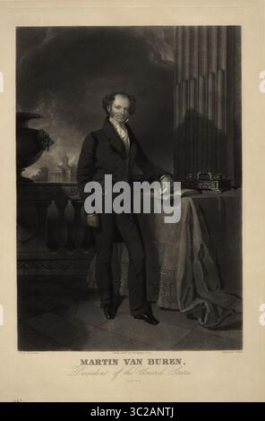 20. Februar 2019 – USA – Martin Van Buren (1782-1862), 8. Präsident der Vereinigten Staaten, 1837-1841, Porträt in voller Länge, Gravur von John Sartain aus einem Gemälde von Henry Inman, 1839 (Credit Image: © JT Vintage/Glasshouse Via ZUMA Wire) Stockfoto