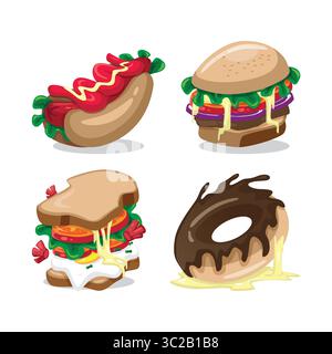 Design-Vektor für Lebensmittel. Lebensmittelverpackungsvektor. Stock Vektor