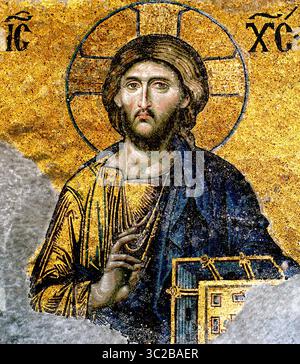 1094. Jesus Christus Pantokrator (Detail aus dem Demesis-Mosaik in Hagia Sophia, datiert um 9. C. Istanbul Stockfoto