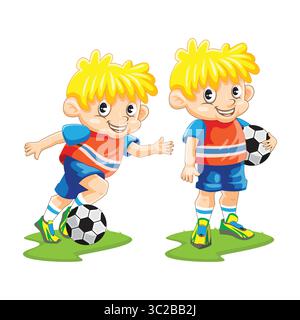 Fußball Kinder Design Vektor. Fußball Kinder Pack Vektor. Stock Vektor