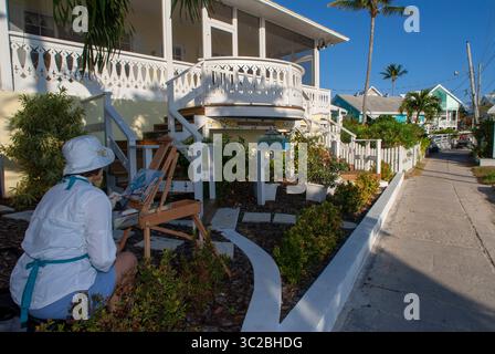 24. Mai 2019: Bahamas: Malerin malte den Hope Town Harbour. Hope Town, Elbow Cay, Abacos. Bahamas (Kreditbild: © Sergi Reboredo/ZUMA Wire) Stockfoto