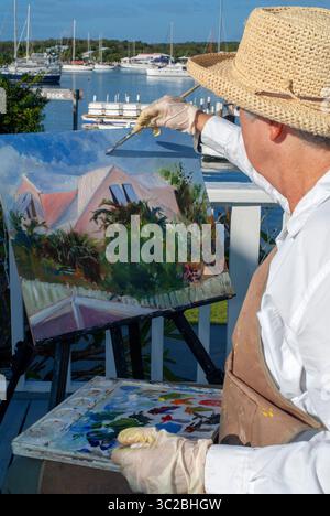 24. Mai 2019: Bahamas: Malerin malte den Hope Town Harbour. Hope Town, Elbow Cay, Abacos. Bahamas (Kreditbild: © Sergi Reboredo/ZUMA Wire) Stockfoto
