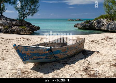 24. Mai 2019: Bahamas: Cat Island, Bahamas. BOAD am Strand des östlichen (Atlantischen) Gebiets Pine Bay, Cat Island. (Kreditbild: © Sergi Reboredo/ZUMA Wire) Stockfoto