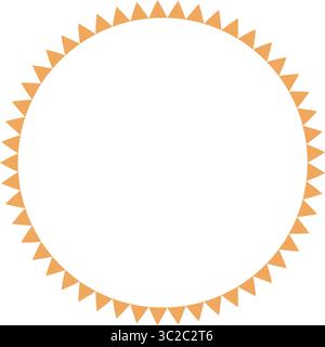 Afrikanischer Kreisrahmen. Mexikanische ethnische Motive. Dreieckige Ornamente, runder Rahmen. Sonnenstempel. Afrikanische ethnische Kultur Ornament Vektor Stock Vektor