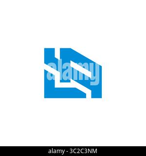 Letters la Simple Linked Stripe Logo Vektor Stock Vektor