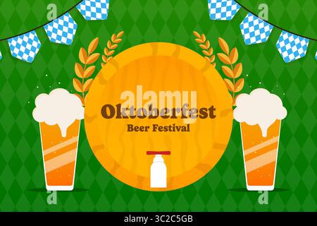 oktoberfest-Bierfest-Hintergrundillustration im Gradient Stock Vektor