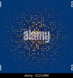 Ein blauer abstrakter Hintergrund mit vielen kleinen braunen und beigen Punkten. Stock Vektor