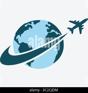 „Illustration für Flugzeuge und Globe-Reisen“ Stock Vektor