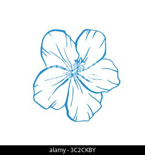 Hand gezeichnete tropische Vektorblume, skurrile Doodle Illustration Stock Vektor