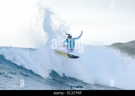 31. Mai 2019 – Margaret River, Western Australia, Australien – SILVANA LIMA aus Brasilien steigt in Runde 3 der Margaret River Pro 2019 auf, nachdem er am 31. Mai 2019 in Margaret River, Western Australia in Heat 1 der Runde 2 den zweiten Platz belegte. (Bild: © Kelly Cestari/WSL Via ZUMA Wire/ZUMAPRESS.com) Stockfoto