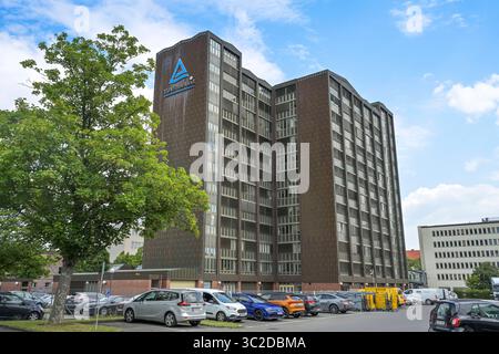 TÜV Rheinland Verwaltung, Hochhaus, Alboinstraße, Tempelhof, Bezirk Tempelhof-Schöneberg, Berlin, Deutschland *** TÜV Rheinland-Verwaltung, Hochhaus, Alboinstraße, Tempelhof, Tempelhof Schöneberg, Berlin, Deutschland Stockfoto