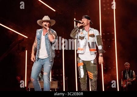 7. Juni 2019 – Nashville, TN, USA – NASHVILLE, TENNESSEE – 06. JUNI: Brian Kelley und Tyler Hubbard von der Florida Georgia Line treten am 1. Tag des CMA Music Festivals 2019 am 06. Juni 2019 in Nashville, Tennessee auf. Foto: Andrew Wendowski für imageSPACE (Foto: © Imagespace via ZUMA Wire) Stockfoto