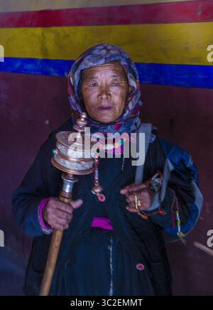 20. September 2017 - Leh, Indien - Portrait der Ladakhi Woman während des Ladakh Festivals in Leh, Indien (Bild: © Kobby Dagan / Vwpics/VW Pics via ZUMA Wire) Stockfoto