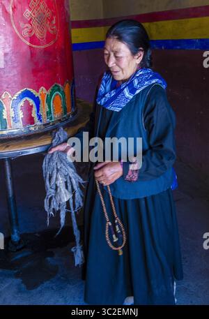 20. September 2017 - Leh, Indien - Portrait der Ladakhi Woman während des Ladakh Festivals in Leh, Indien (Bild: © Kobby Dagan / Vwpics/VW Pics via ZUMA Wire) Stockfoto