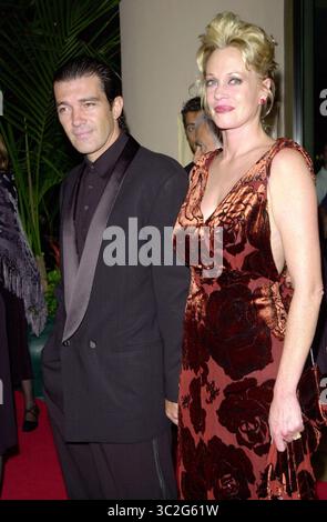 Sep 23, 2000, Los Angeles, CA, USA; Schauspieler Antonio Banderas und Melanie Griffith @ der American Cinematheque Moving Picture Kugel Ehren Bruce Willis. (Bild: © Chris Delmas/ZUMA Draht) Stockfoto
