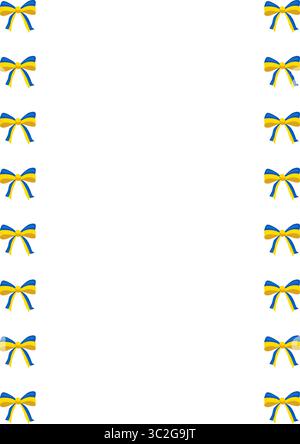 Elegantes Vektorrahmendesign mit einem sich wiederholenden Muster aus blauen und gelben Bögen, ideal für festliche Einladungen oder feierliche Ankündigungen. Stock Vektor