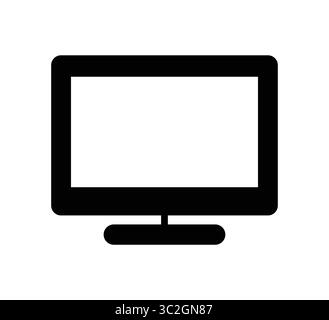 Dieses minimalistische schwarze Fernsehsymbol auf weißem Hintergrund eignet sich perfekt für technische Projekte, Medienthemen und moderne Designelemente. Stock Vektor