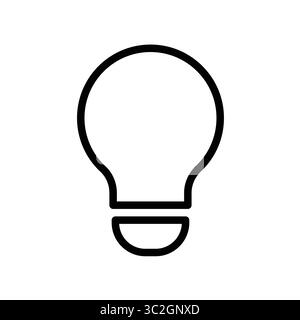 Das einfache Symbol der minimalistischen Glühlampe steht für Kreativität und innovative Ideen. Ideal für den Einsatz in Konstruktionsprojekten oder als eigenständige Grafikelektronik Stock Vektor