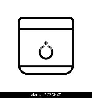 Ein minimalistisches Symbol mit einem einfachen kreisförmigen Ring auf quadratischem Hintergrund. Perfekt für moderne Designprojekte, Websites oder Branding-Anforderungen. Stock Vektor