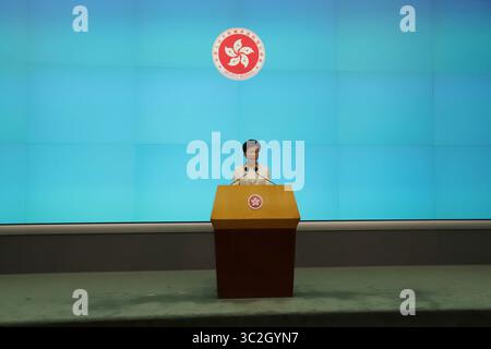 18. Juni 2019 – Hongkong, CHINA – HKSAR-Chief Executive Carrie Lam sprach heute Nachmittag in der Regierungszentrale über lokale und internationale Medien.Juni-18,2019 Hong Kong.ZUMA/Liau Chung-ren (Kreditbild: © Liau Chung-ren/ZUMA Wire) Stockfoto