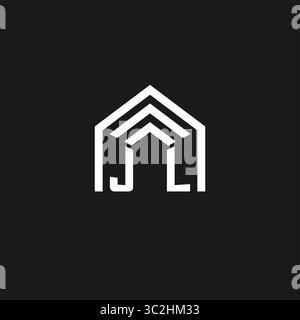 Letter JL Haus Dachform Logo kreative Immobilien Monogramm Logo Stil Vektorgrafik Stock Vektor