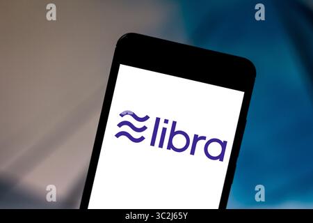 Juni 1, 2019 - Brasilien - In diesem Foto Illustration eine Facebook Waage logo gesehen auf dem Smartphone angezeigt. (Bild: © Rafael Henrique/SOPA Bilder über ZUMA Draht) Stockfoto