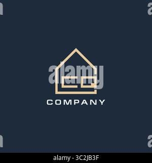 Initial Letter CQ Immobilien Logo mit einfachen Dach Stil Design Ideen Vektor Grafik Vektor Grafik Vektor Grafik Stock Vektor