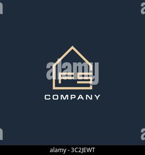 Initial Letter FS Immobilienlogo mit einfachen Dach Stil Design Ideen Vektor Grafik Vektor Grafik Vektor Grafik Stock Vektor