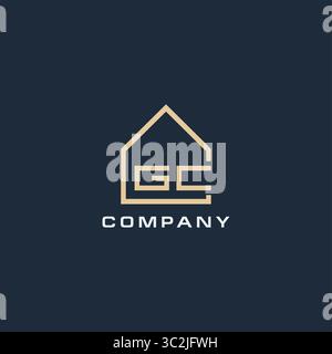 Initial Letter GC Real Estate Logo mit einfachen Dach Stil Design Ideen Vektor Grafik Vektor Grafik Stock Vektor