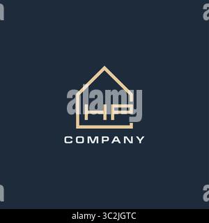 Initial Letter HP Real Estate Logo mit einfachen Dachstil Design Ideen Vektor Grafik Vektor Grafik Stock Vektor