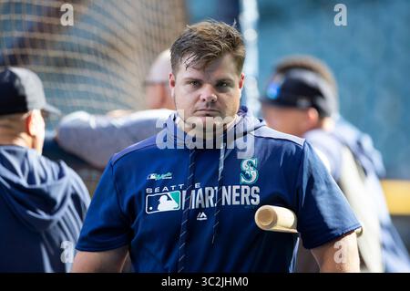 25. Juni 2019: Seattle Mariners erster Baseman Daniel Vogelbach #20 vor dem Major League Baseballspiel zwischen den Milwaukee Brewers und den Seattle Mariners im Miller Park in Milwaukee, WI. John Fisher/CSM(Credit Image: &Copy; John Fisher/CSM via ZUMA Wire) Stockfoto