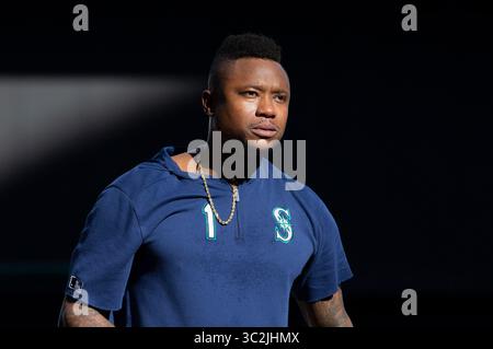 25. Juni 2019: Tim Beckham, kurz vor dem Major League Baseball-Spiel zwischen den Milwaukee Brewers und den Seattle Mariners im Miller Park in Milwaukee, WI. John Fisher/CSM(Credit Image: &Copy; John Fisher/CSM via ZUMA Wire) Stockfoto