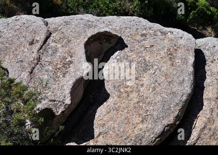 Rosa Granitfelsen in der Nähe von Palau, Gallura, Costa Smeralda, Sardinien, Italien Stockfoto