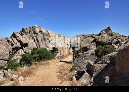 Rosa Granitfelsen in der Nähe von Palau, Gallura, Costa Smeralda, Sardinien, Italien Stockfoto