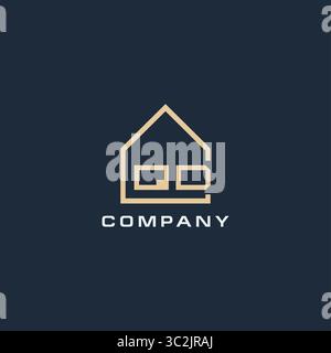 Initial Letter QD Immobilienlogo mit einfachen Dach Stil Design Ideen Vektor Grafik Vektor Grafik Vektor Grafik Stock Vektor