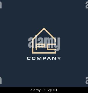 Initial Letter PC Immobilien Logo mit einfachen Dach Stil Design Ideen Vektor Grafik Vektor Grafik Vektor Grafik Stock Vektor