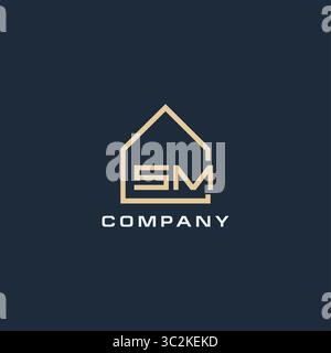 Initial Letter SM Immobilienlogo mit einfachen Dach Stil Design Ideen Vektor Grafik Vektor Grafik Vektor Grafik Stock Vektor