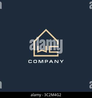 Initial Letter UC Real Estate Logo mit einfachen Dach Stil Design Ideen Vektor Grafik Vektor Grafik Stock Vektor