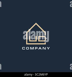 Initial Letter WD Real Estate Logo mit einfachen Dach Stil Design Ideen Vektor Grafik Vektor Grafik Vektor Grafik Stock Vektor