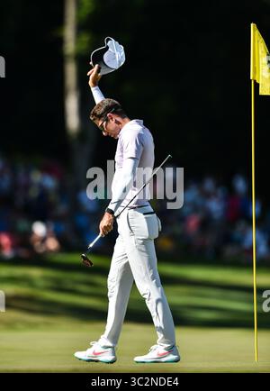 14. Juli 2019: Silvis, Iowa, USA – PGA-Golfspieler Dylan Frittelli gewinnt den John Deere Classic Sunday, 14. Juli 2019, beim TPC Deere Run in Silvis. (Bild: © Meg McLaughlin/Mmclaughlin@Qconl/Quad-City Times via ZUMA Wire) Stockfoto