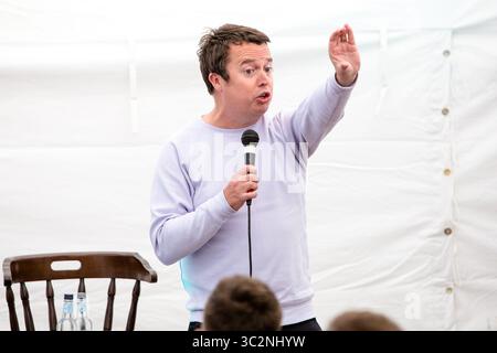 14. Juli 2019: Der Comedian Paul McCaffery führt seine Show Lemon am 2. Tag des Comedy Crate Comedy Festivals 2019 in Northampton auf. (Kreditbild: © Keith Mayhew/SOPA Images via ZUMA Wire) Stockfoto